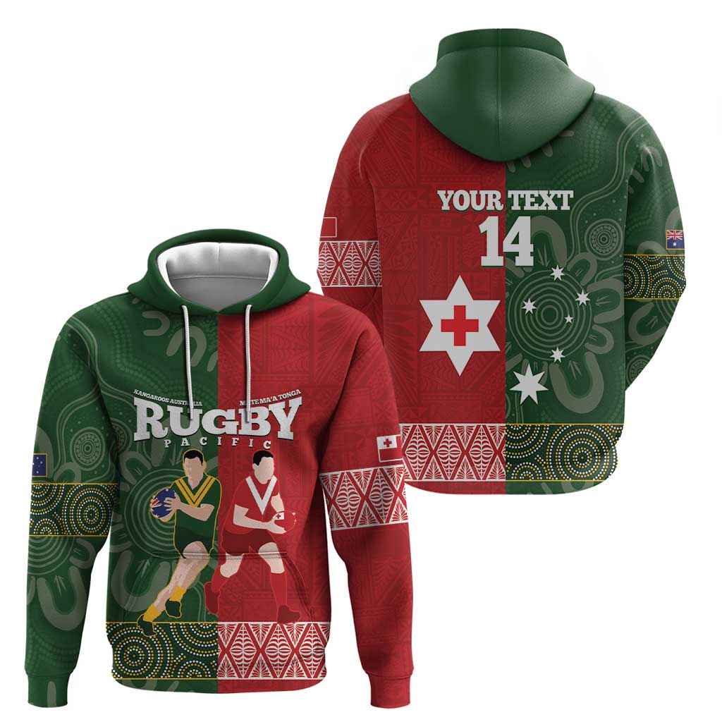 Custom Mate Maa Tonga And Kangaroo Australia Hoodie Tongan Kupesi Mix Aboriginal Art - Vibe Hoodie Shop