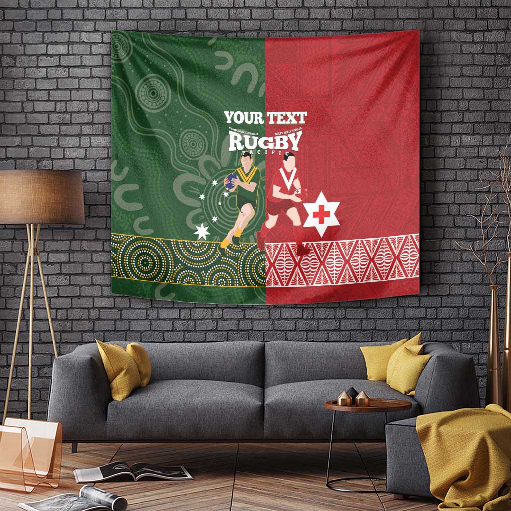 Custom Mate Maa Tonga And Kangaroo Australia Tapestry Tongan Kupesi Mix Aboriginal Art - Vibe Hoodie Shop