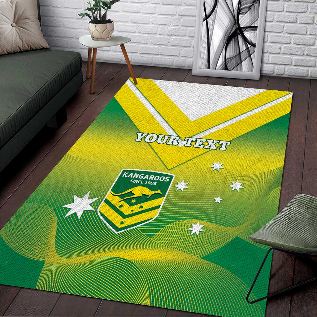 Custom Australia Rugby Area Rug 2024 Kangaroos - Gradient Sporty Style - Vibe Hoodie Shop