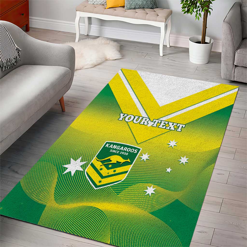 Custom Australia Rugby Area Rug 2024 Kangaroos - Gradient Sporty Style - Vibe Hoodie Shop