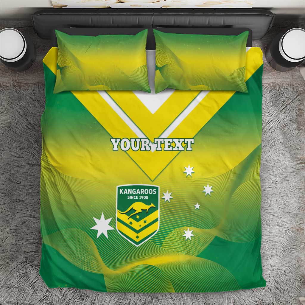 Custom Australia Rugby Bedding Set 2024 Kangaroos - Gradient Sporty Style - Vibe Hoodie Shop