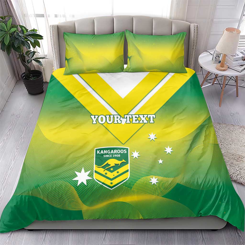 Custom Australia Rugby Bedding Set 2024 Kangaroos - Gradient Sporty Style - Vibe Hoodie Shop