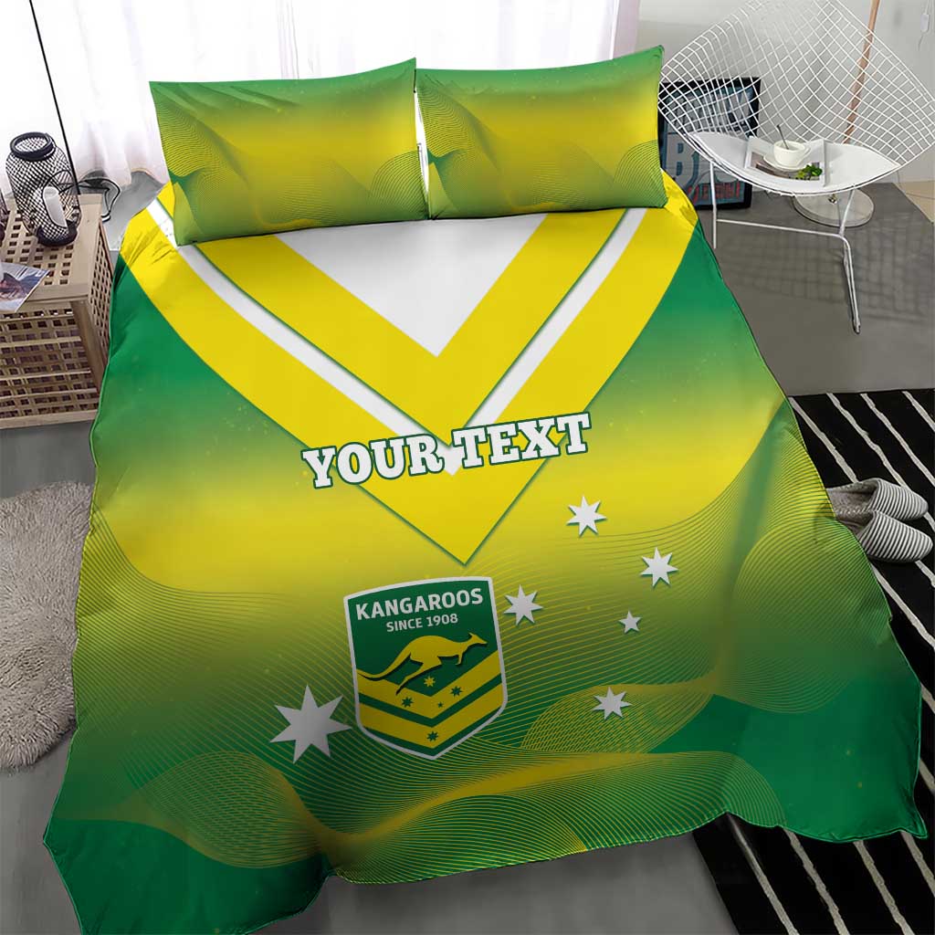 Custom Australia Rugby Bedding Set 2024 Kangaroos - Gradient Sporty Style - Vibe Hoodie Shop