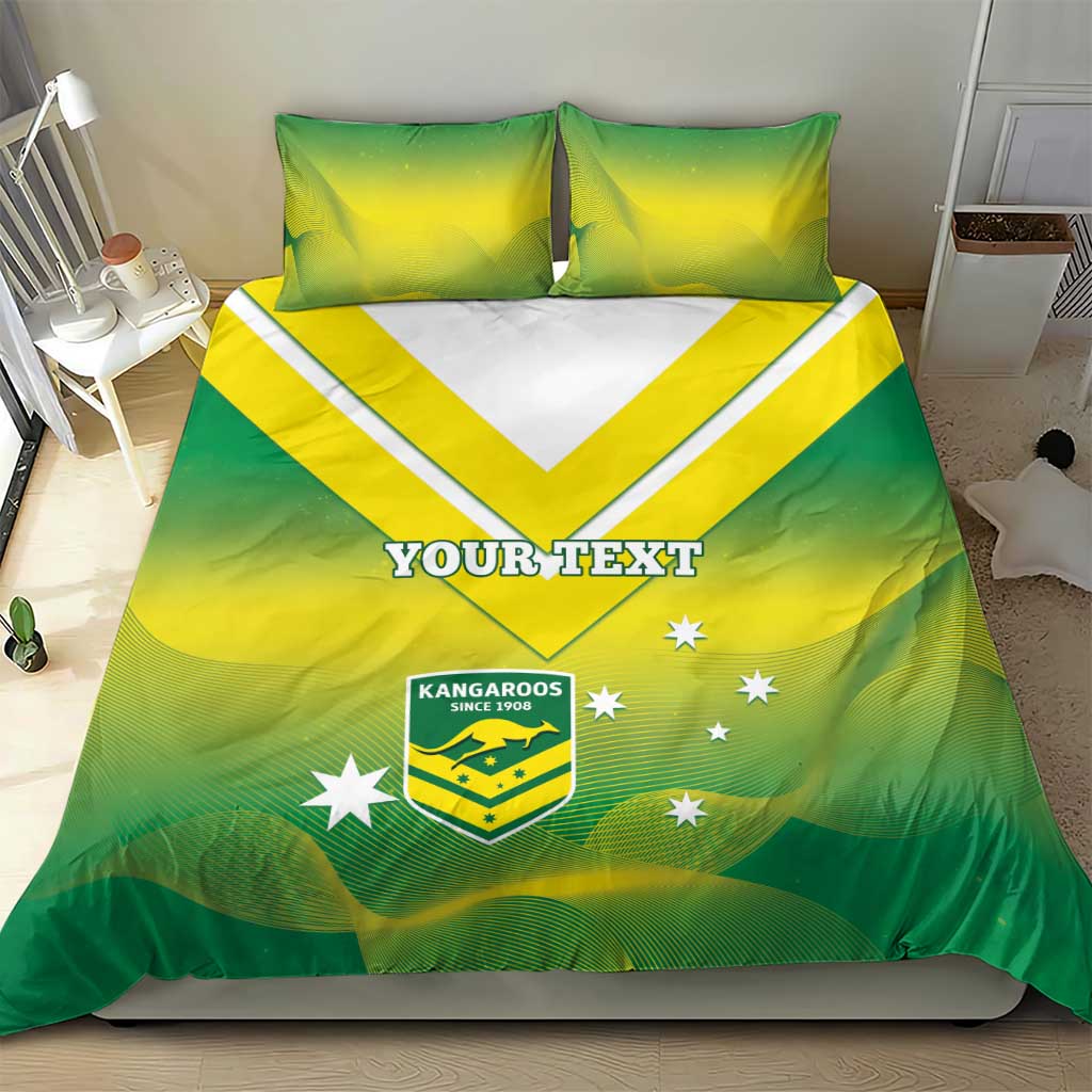 Custom Australia Rugby Bedding Set 2024 Kangaroos - Gradient Sporty Style - Vibe Hoodie Shop