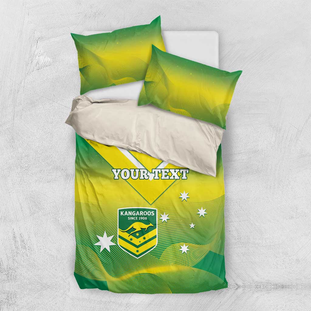 Custom Australia Rugby Bedding Set 2024 Kangaroos - Gradient Sporty Style - Vibe Hoodie Shop