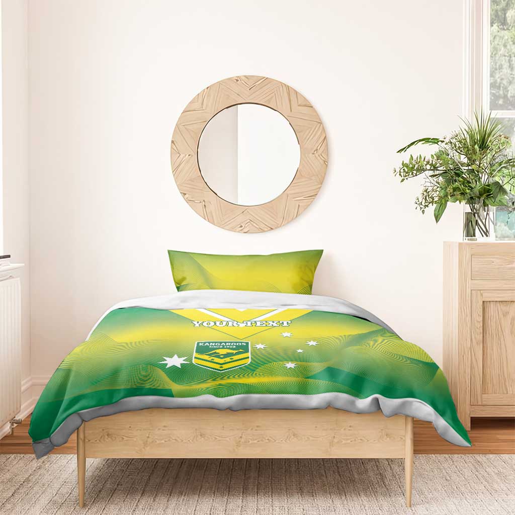 Custom Australia Rugby Bedding Set 2024 Kangaroos - Gradient Sporty Style - Vibe Hoodie Shop