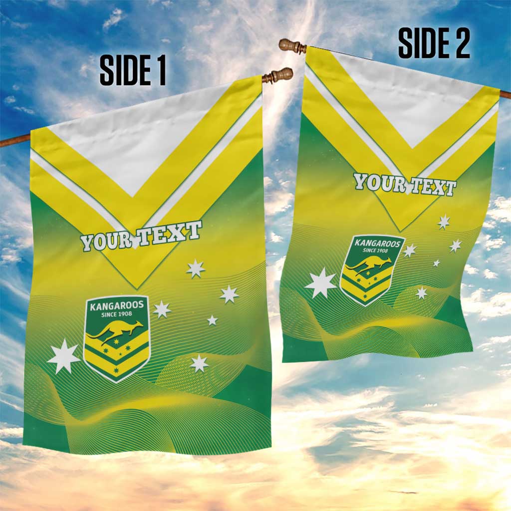 Custom Australia Rugby Garden Flag 2024 Kangaroos - Gradient Sporty Style - Vibe Hoodie Shop