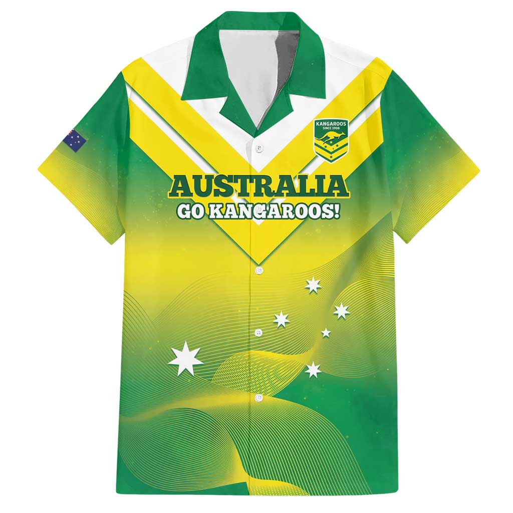 Custom Australia Rugby Hawaiian Shirt 2024 Kangaroos - Gradient Sporty Style - Vibe Hoodie Shop