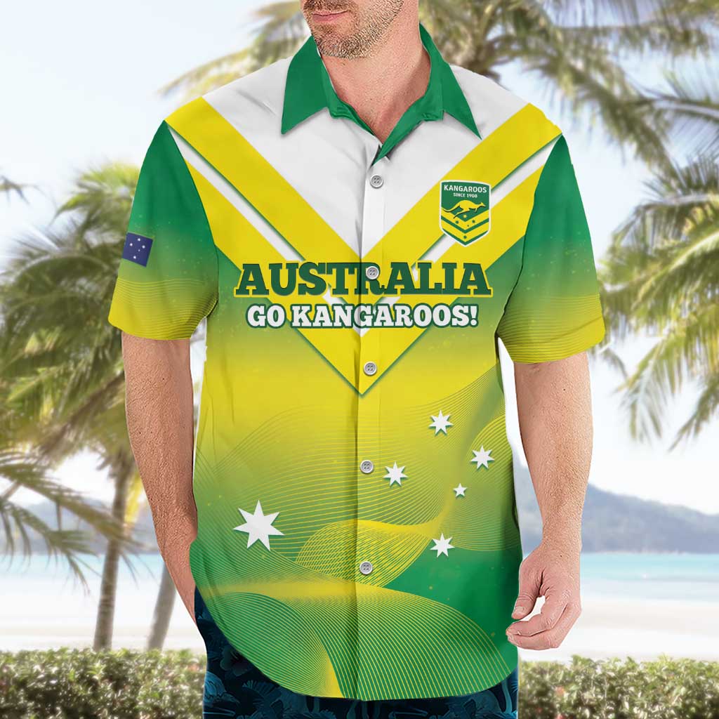 Custom Australia Rugby Hawaiian Shirt 2024 Kangaroos - Gradient Sporty Style - Vibe Hoodie Shop