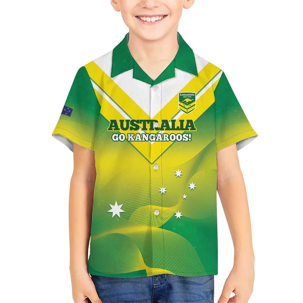 Custom Australia Rugby Hawaiian Shirt 2024 Kangaroos - Gradient Sporty Style - Vibe Hoodie Shop