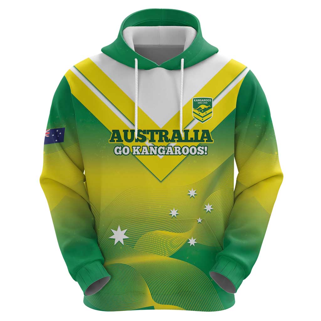 Custom Australia Rugby Hoodie 2024 Kangaroos - Gradient Sporty Style - Vibe Hoodie Shop