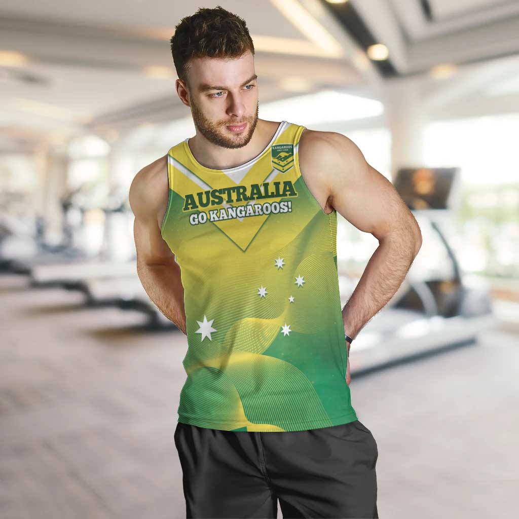 Custom Australia Rugby Men Tank Top 2024 Kangaroos - Gradient Sporty Style - Vibe Hoodie Shop