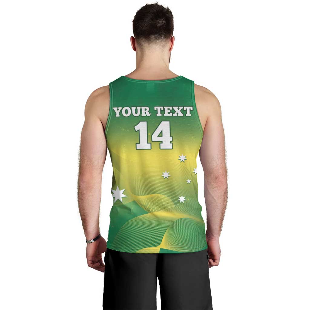 Custom Australia Rugby Men Tank Top 2024 Kangaroos - Gradient Sporty Style - Vibe Hoodie Shop