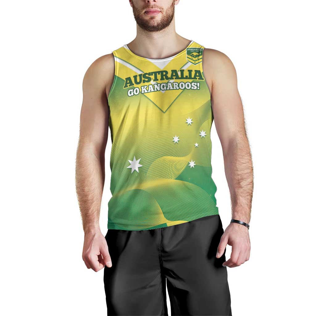 Custom Australia Rugby Men Tank Top 2024 Kangaroos - Gradient Sporty Style - Vibe Hoodie Shop