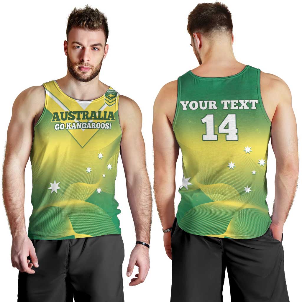 Custom Australia Rugby Men Tank Top 2024 Kangaroos - Gradient Sporty Style - Vibe Hoodie Shop