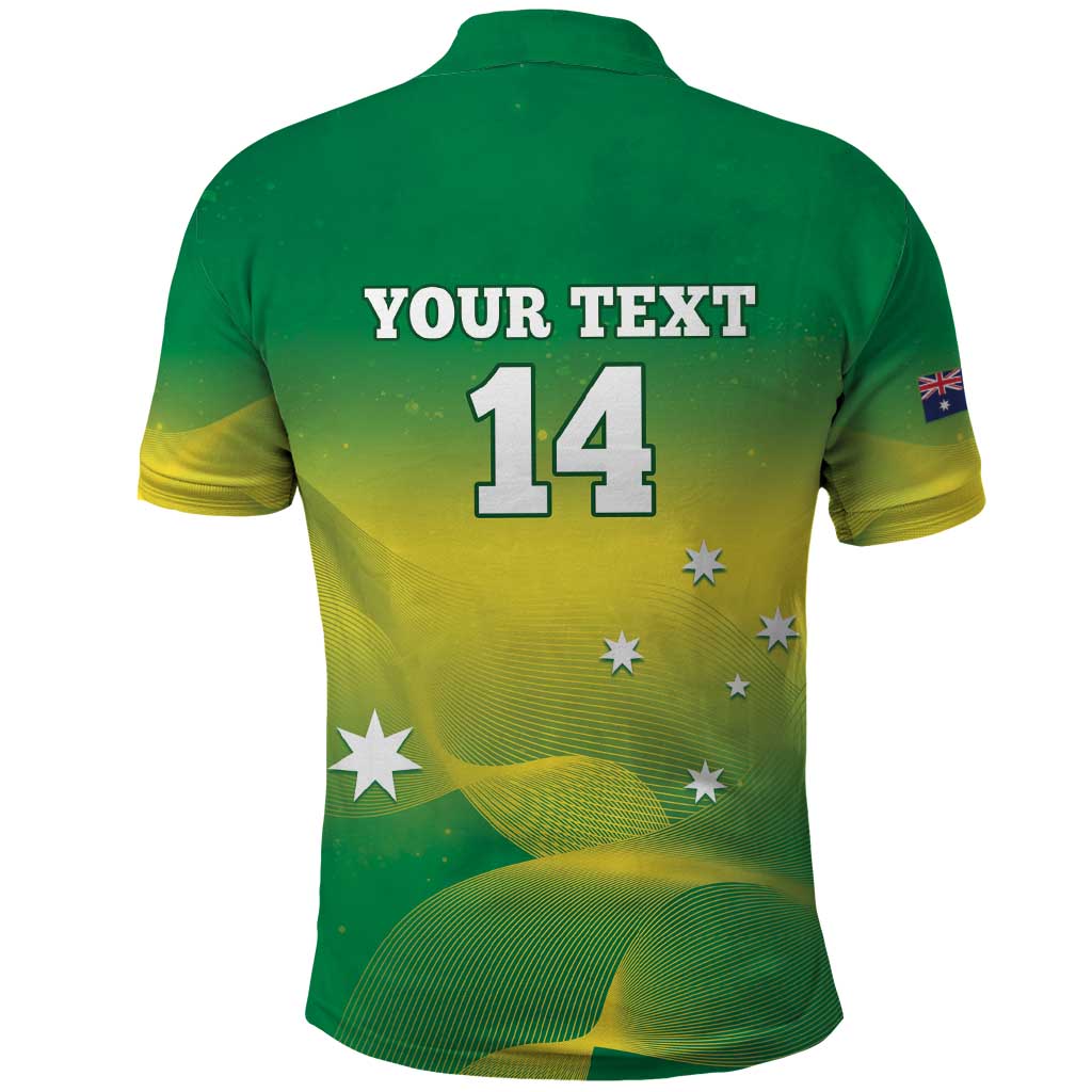 Custom Australia Rugby Polo Shirt 2024 Kangaroos - Gradient Sporty Style - Vibe Hoodie Shop