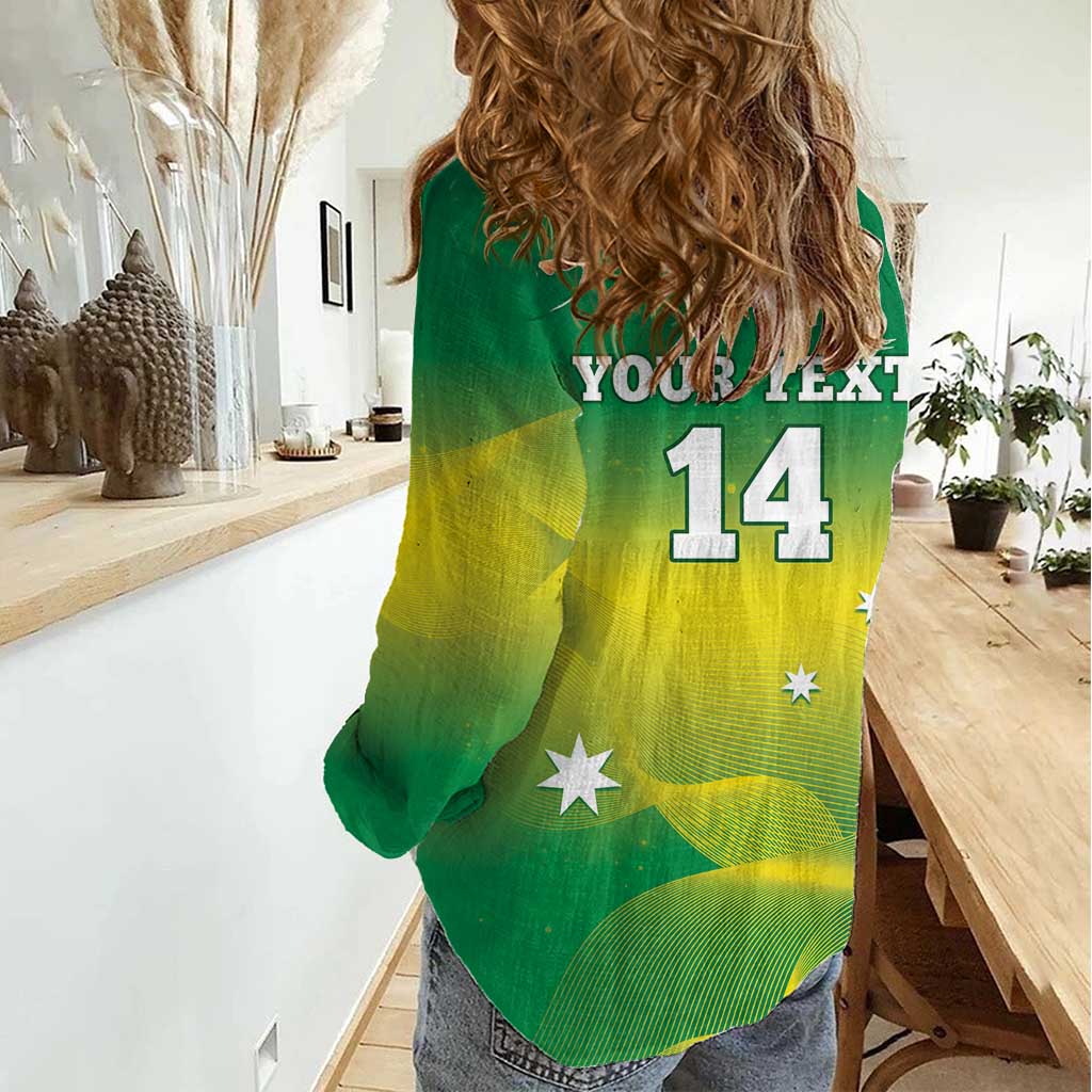 Custom Australia Rugby Women Casual Shirt 2024 Kangaroos - Gradient Sporty Style - Vibe Hoodie Shop