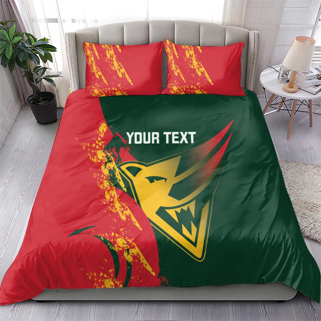 Custom Australia Tasmania Cricket Bedding Set Go Tasmanian Tigers - Grunge Style - Vibe Hoodie Shop