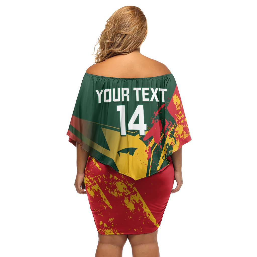 Custom Australia Tasmania Cricket Family Matching Off Shoulder Short Dress and Hawaiian Shirt Go Tasmanian Tigers - Grunge Style