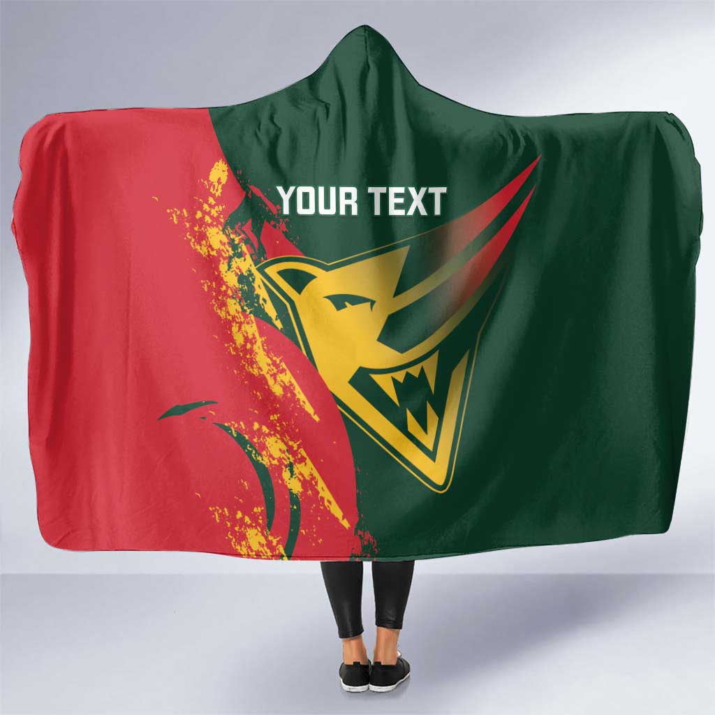 Custom Australia Tasmania Cricket Hooded Blanket Go Tasmanian Tigers - Grunge Style