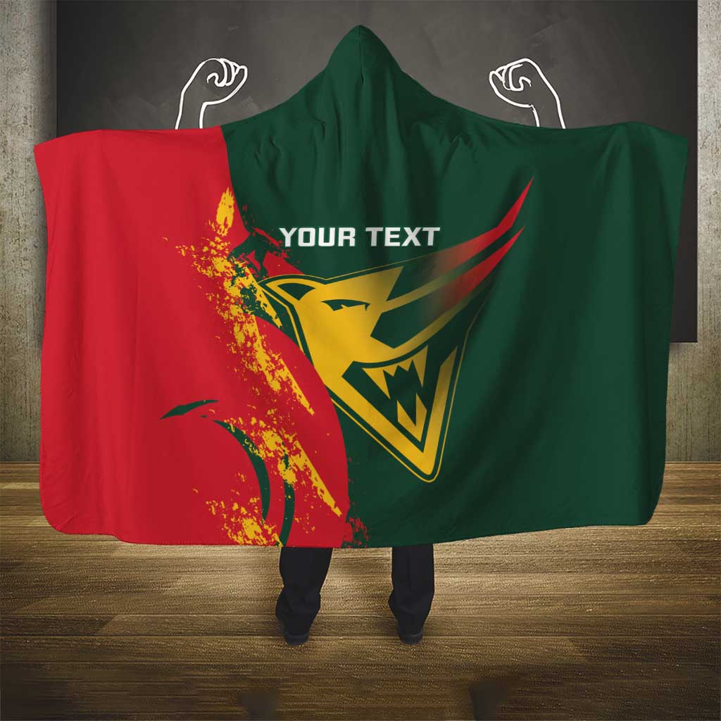Custom Australia Tasmania Cricket Hooded Blanket Go Tasmanian Tigers - Grunge Style
