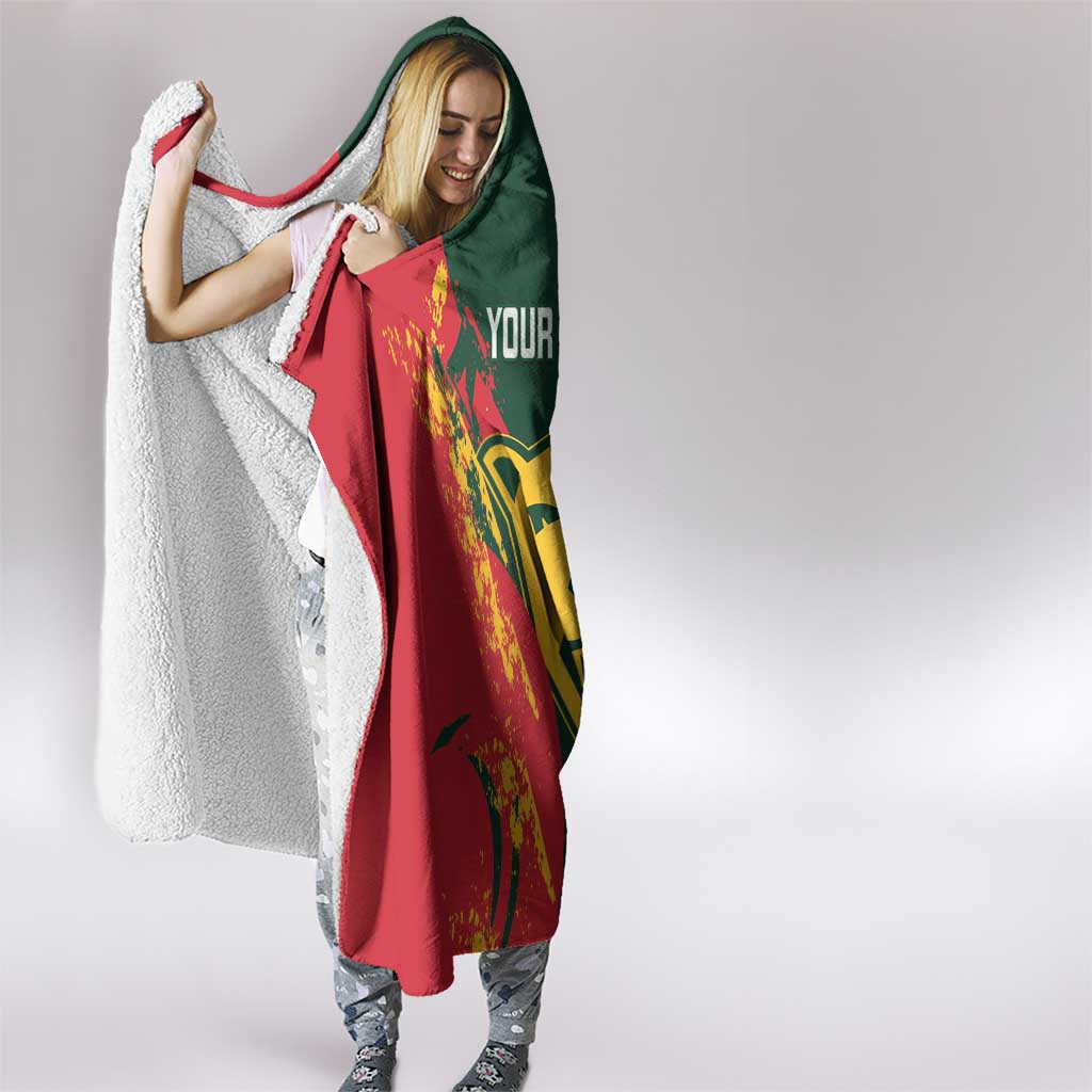 Custom Australia Tasmania Cricket Hooded Blanket Go Tasmanian Tigers - Grunge Style