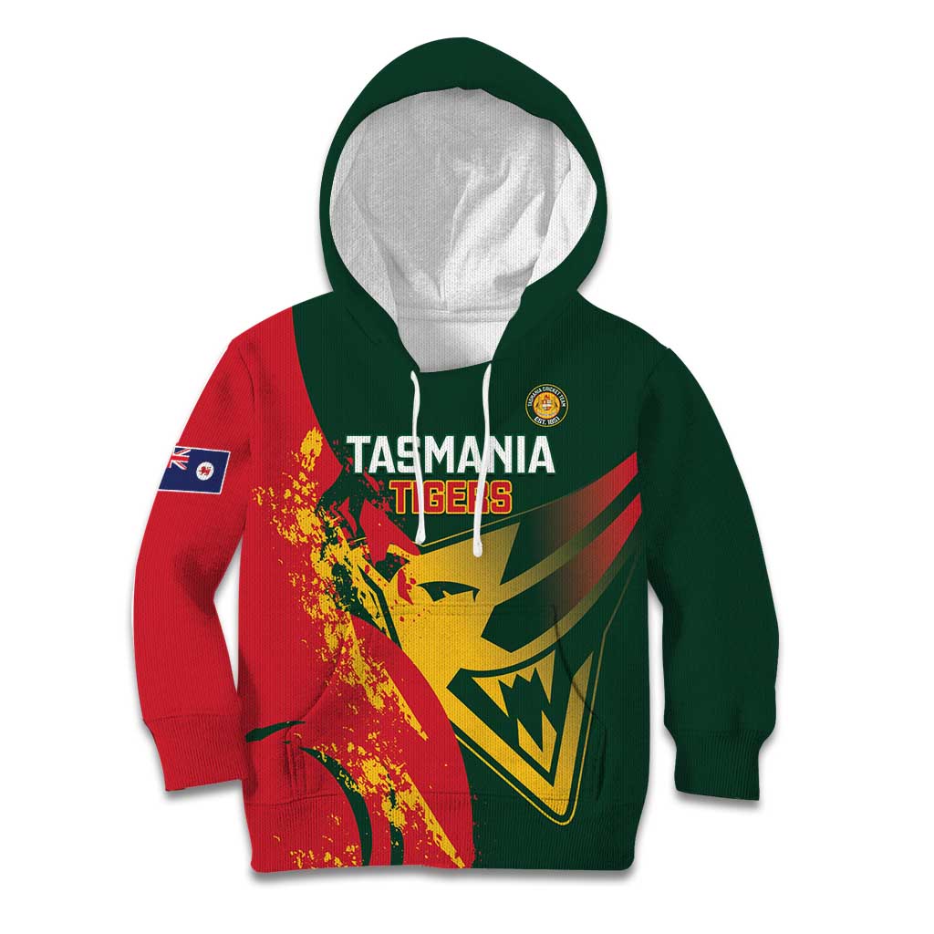 Custom Australia Tasmania Cricket Kid Hoodie Go Tasmanian Tigers - Grunge Style - Vibe Hoodie Shop