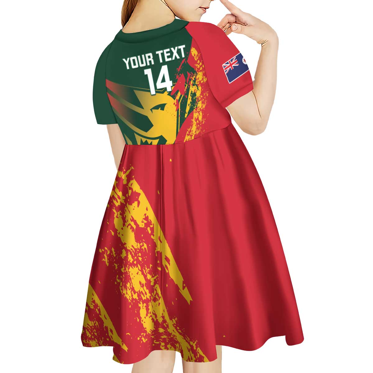 Custom Australia Tasmania Cricket Kid Short Sleeve Dress Go Tasmanian Tigers - Grunge Style - Vibe Hoodie Shop