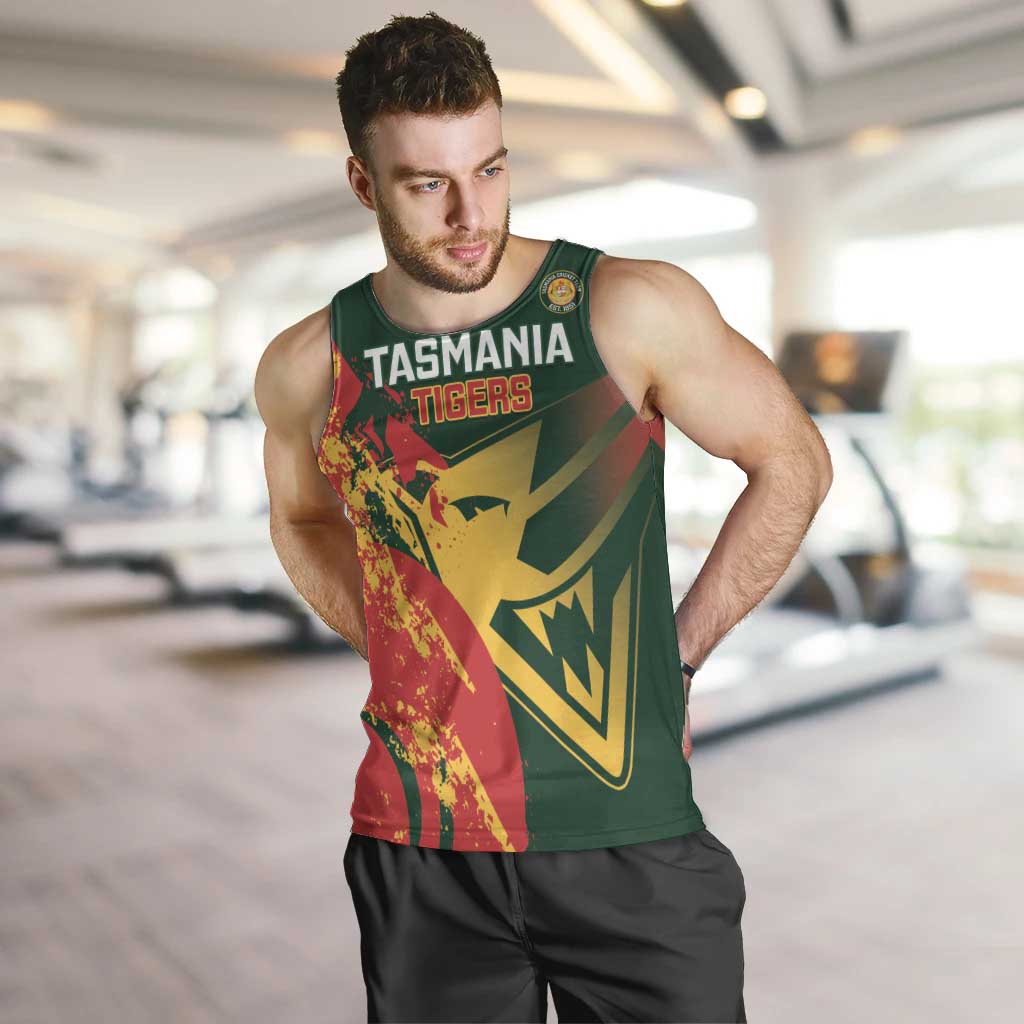 Custom Australia Tasmania Cricket Men Tank Top Go Tasmanian Tigers - Grunge Style - Vibe Hoodie Shop