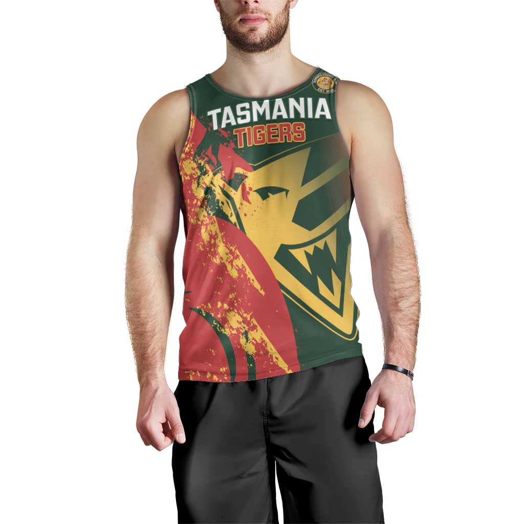 Custom Australia Tasmania Cricket Men Tank Top Go Tasmanian Tigers - Grunge Style - Vibe Hoodie Shop