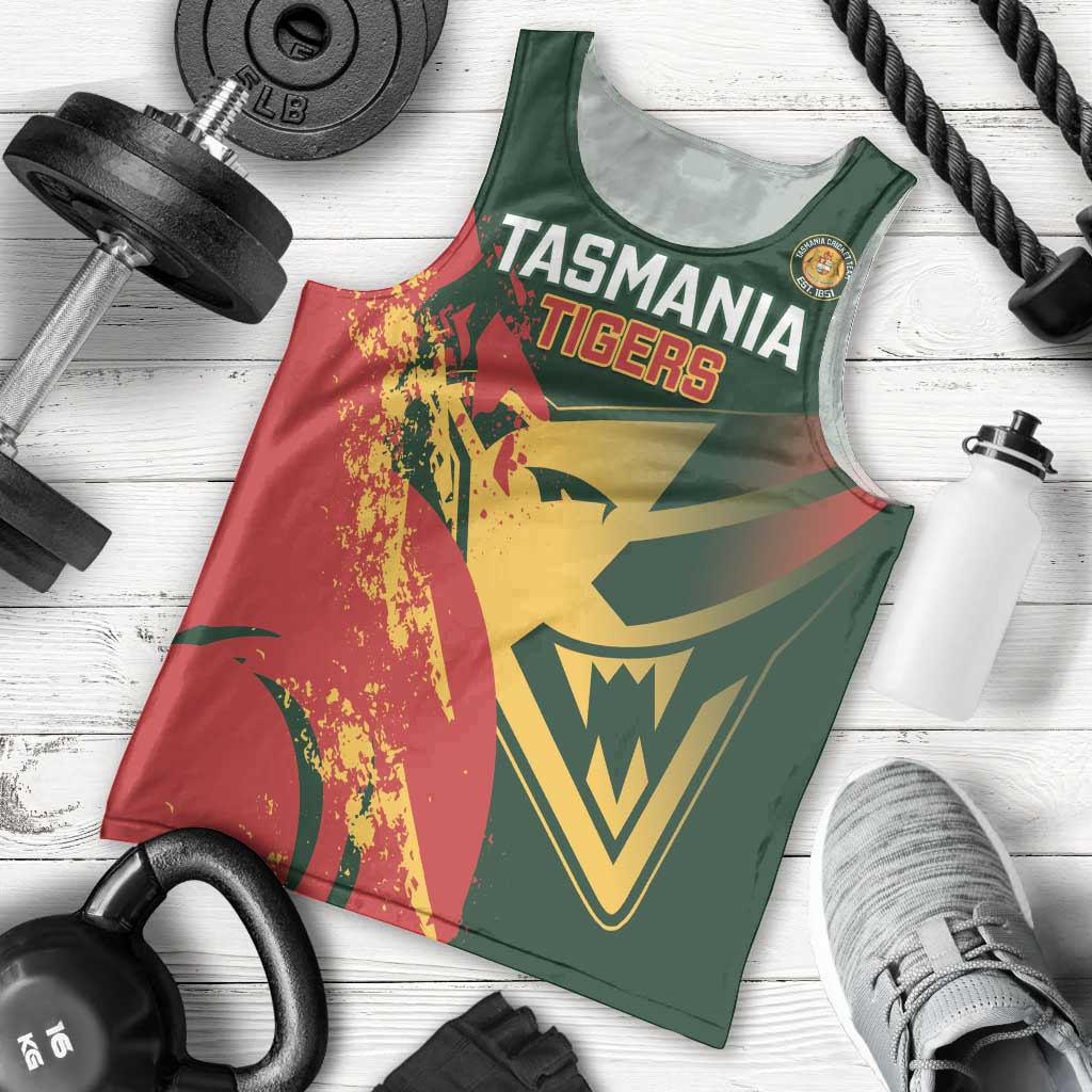 Custom Australia Tasmania Cricket Men Tank Top Go Tasmanian Tigers - Grunge Style - Vibe Hoodie Shop