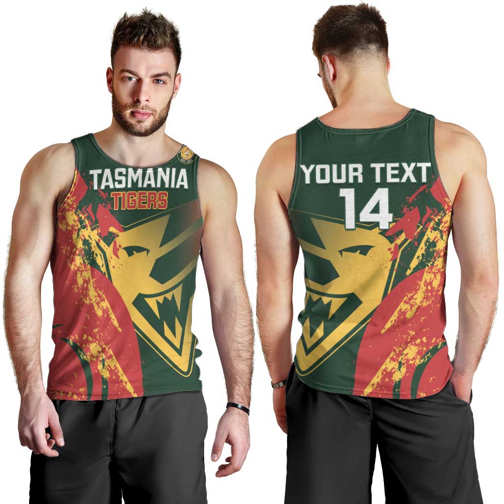 Custom Australia Tasmania Cricket Men Tank Top Go Tasmanian Tigers - Grunge Style - Vibe Hoodie Shop