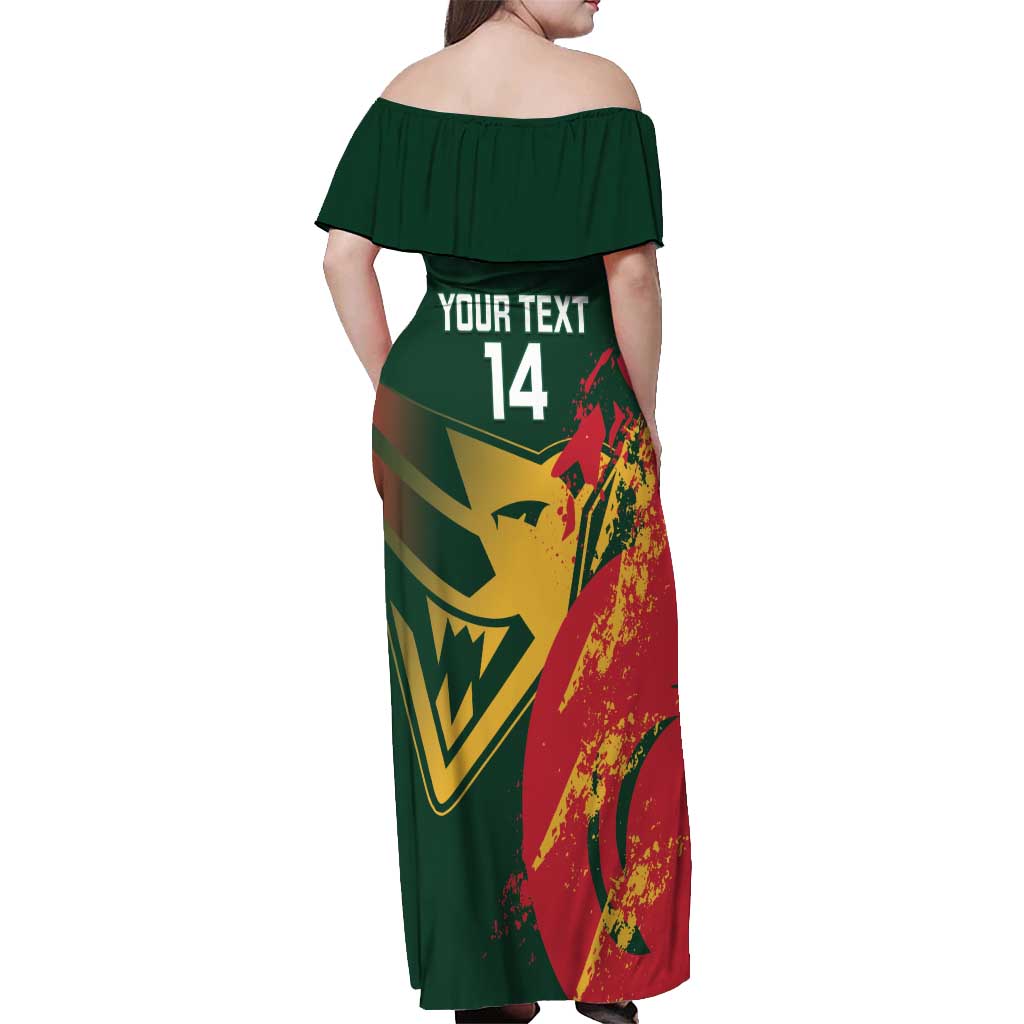 Custom Australia Tasmania Cricket Off Shoulder Maxi Dress Go Tasmanian Tigers - Grunge Style