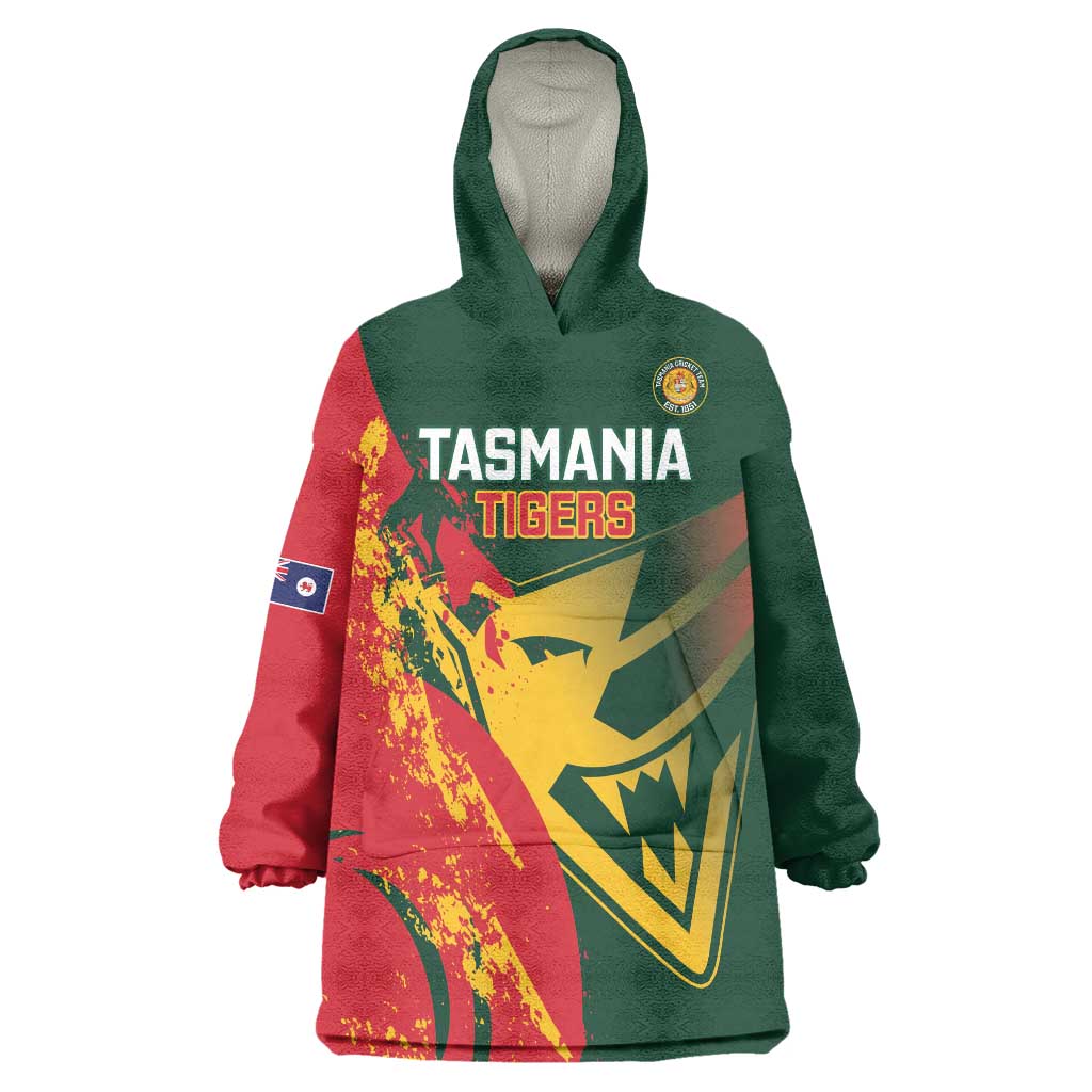 Custom Australia Tasmania Cricket Wearable Blanket Hoodie Go Tasmanian Tigers - Grunge Style - Vibe Hoodie Shop