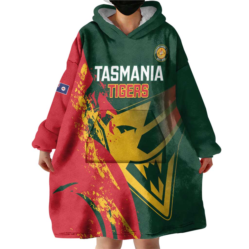 Custom Australia Tasmania Cricket Wearable Blanket Hoodie Go Tasmanian Tigers - Grunge Style - Vibe Hoodie Shop