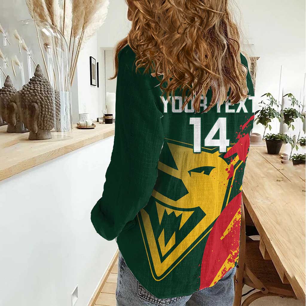 Custom Australia Tasmania Cricket Women Casual Shirt Go Tasmanian Tigers - Grunge Style - Vibe Hoodie Shop