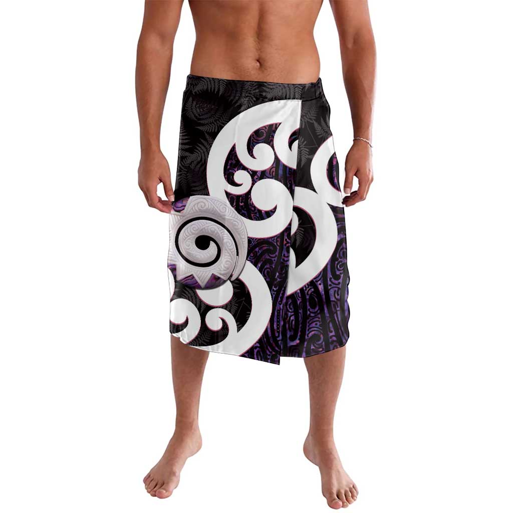 Aotearoa Koru Lavalava Purple Maori Paua Shell Mix Silver Fern