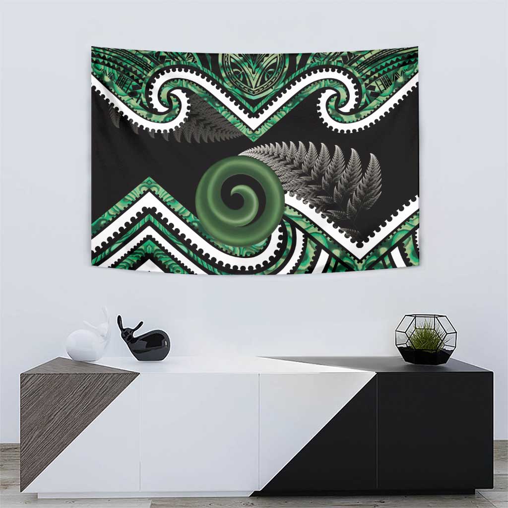 Koru Pounamu Aotearoa Tapestry Maori Paua Shell Mix Silver Fern - Vibe Hoodie Shop