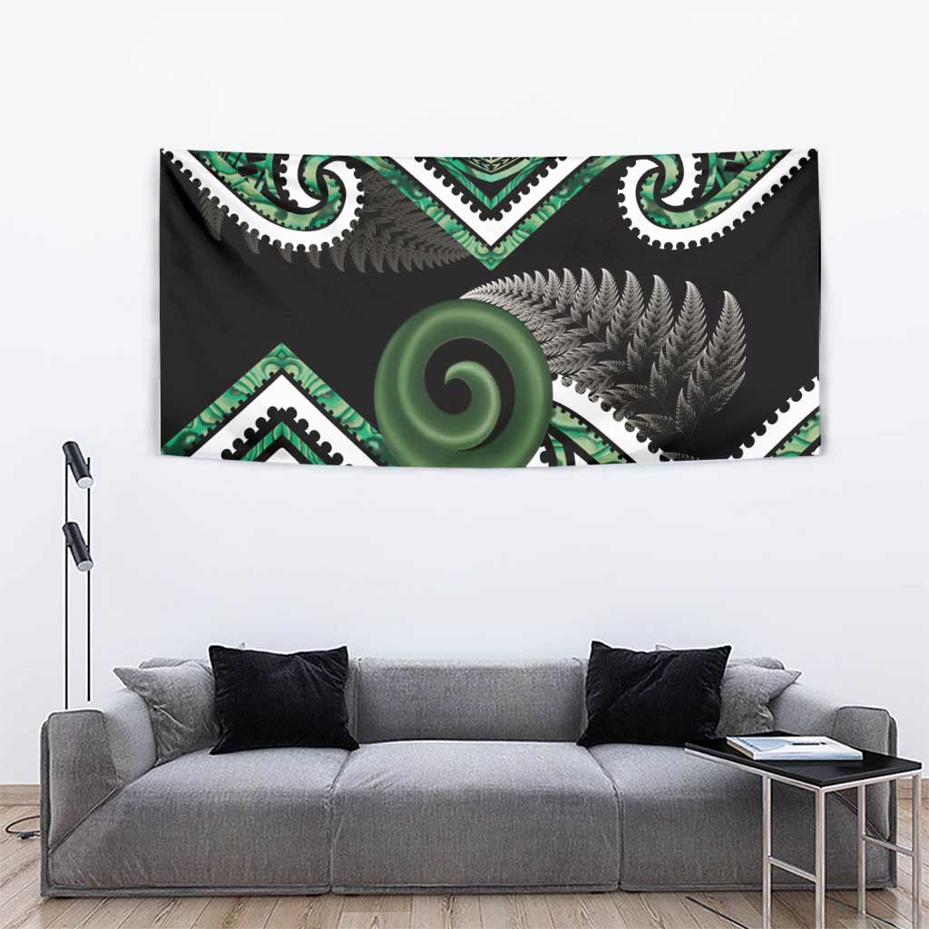 Koru Pounamu Aotearoa Tapestry Maori Paua Shell Mix Silver Fern - Vibe Hoodie Shop