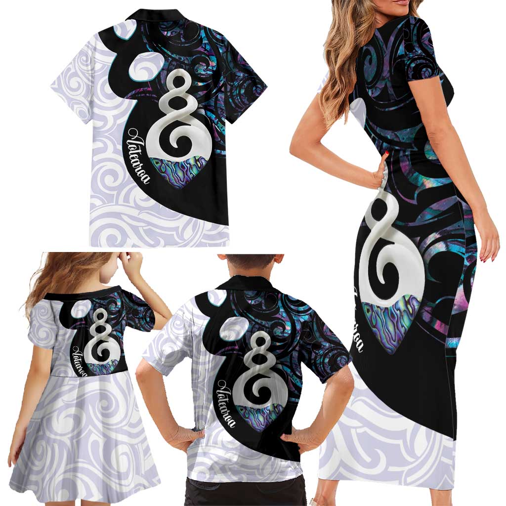 Aotearoa Pikorua Family Matching Short Sleeve Bodycon Dress and Hawaiian Shirt NZ Twist - Bond And Love