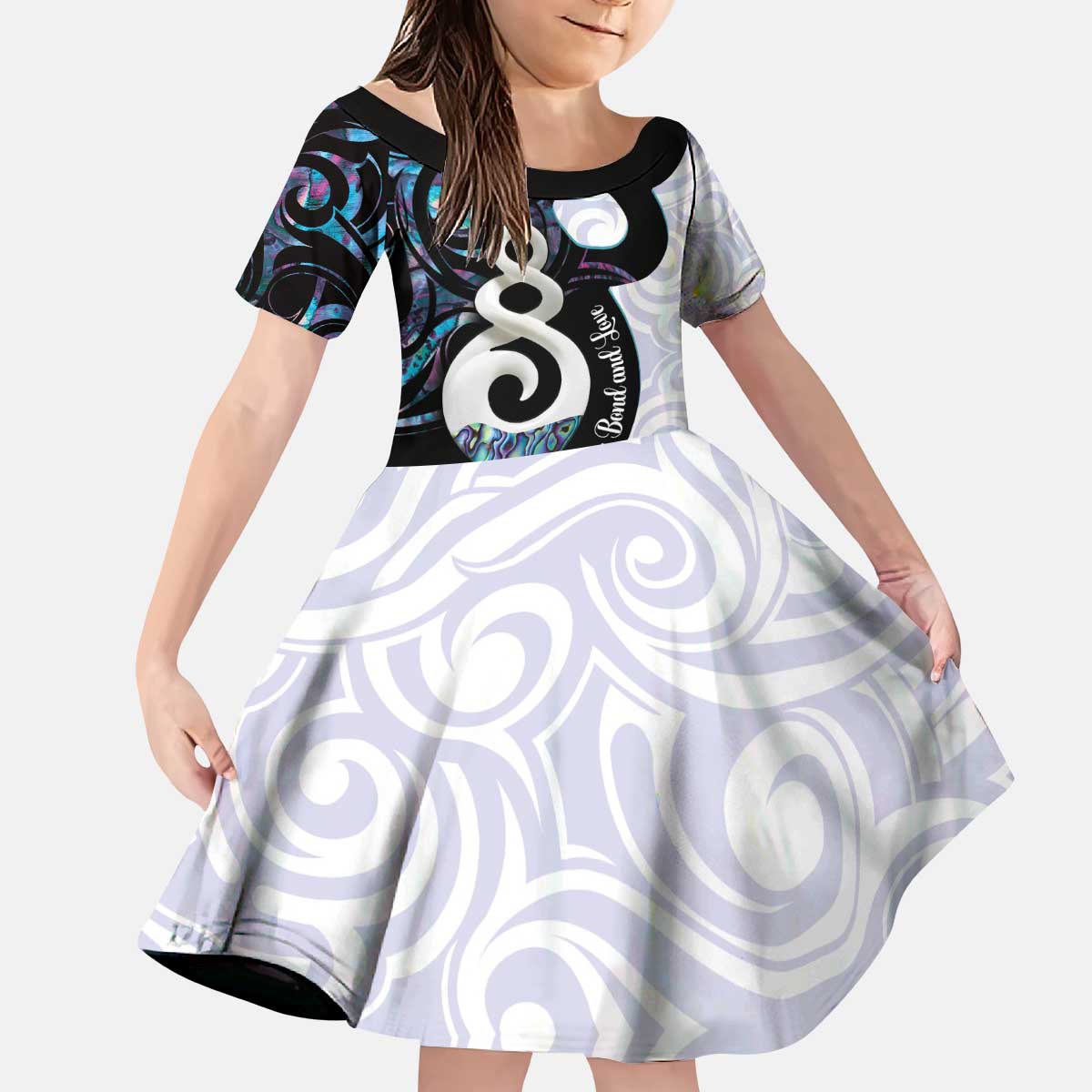 Aotearoa Pikorua Kid Short Sleeve Dress NZ Twist - Bond And Love - Vibe Hoodie Shop