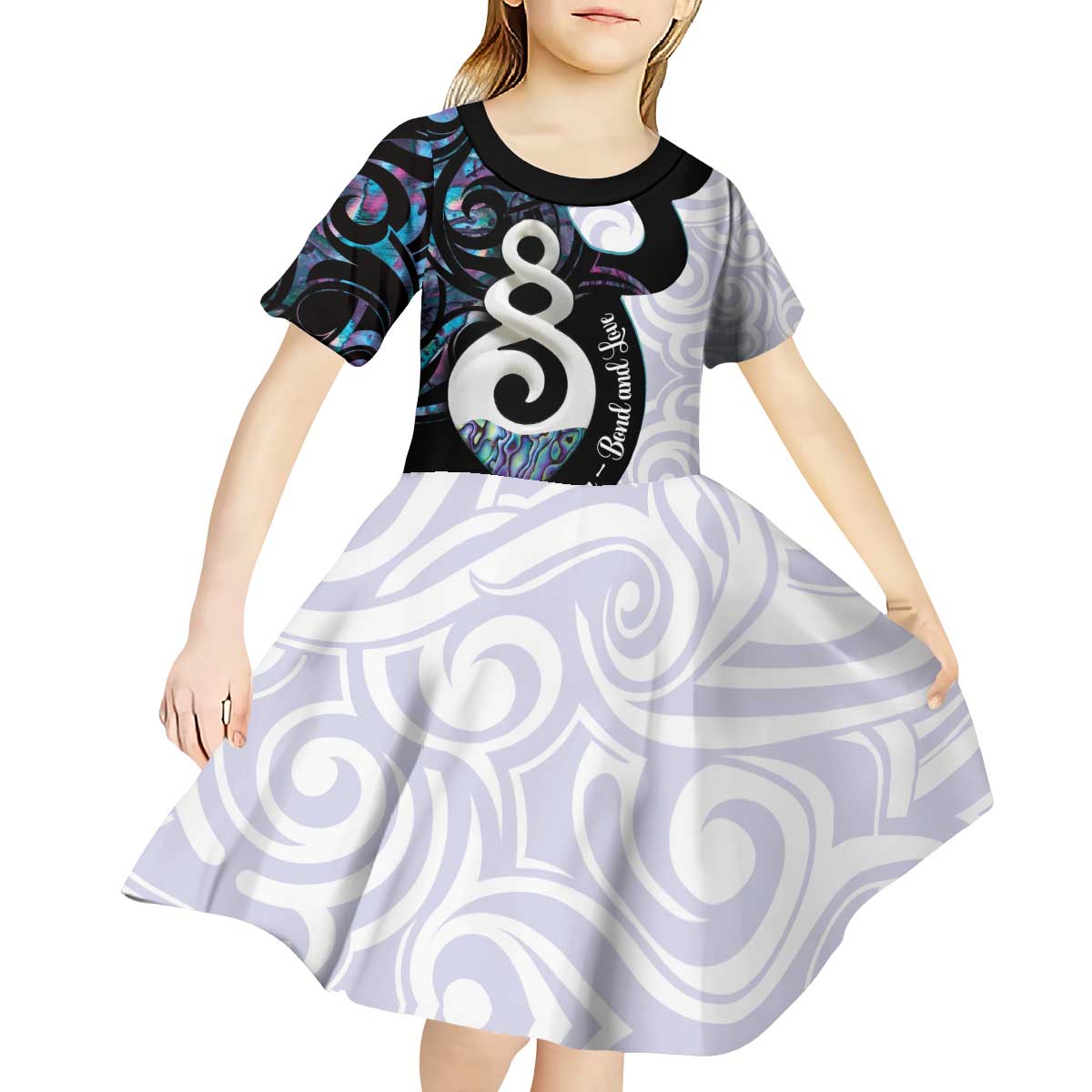 Aotearoa Pikorua Kid Short Sleeve Dress NZ Twist - Bond And Love - Vibe Hoodie Shop