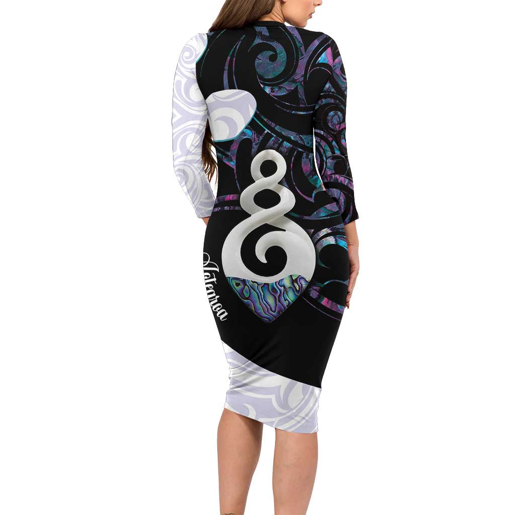 Aotearoa Pikorua Long Sleeve Bodycon Dress NZ Twist - Bond And Love