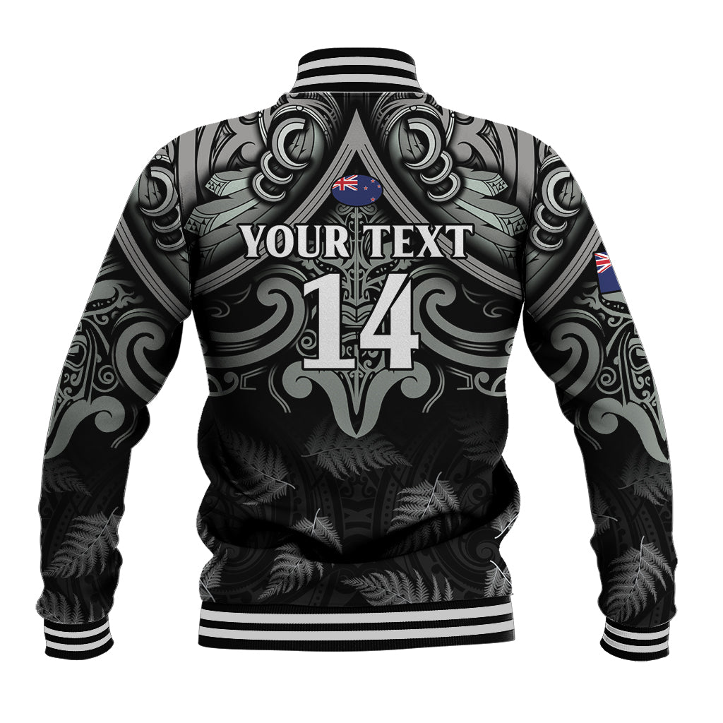 Custom New Zealand Silver Fern Rugby Baseball Jacket All Black Since 1892 Aotearoa Moko Maori - Vibe Hoodie Shop