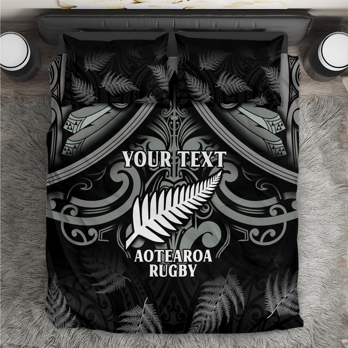 Custom New Zealand Silver Fern Rugby Bedding Set All Black Since 1892 Aotearoa Moko Maori - Vibe Hoodie Shop