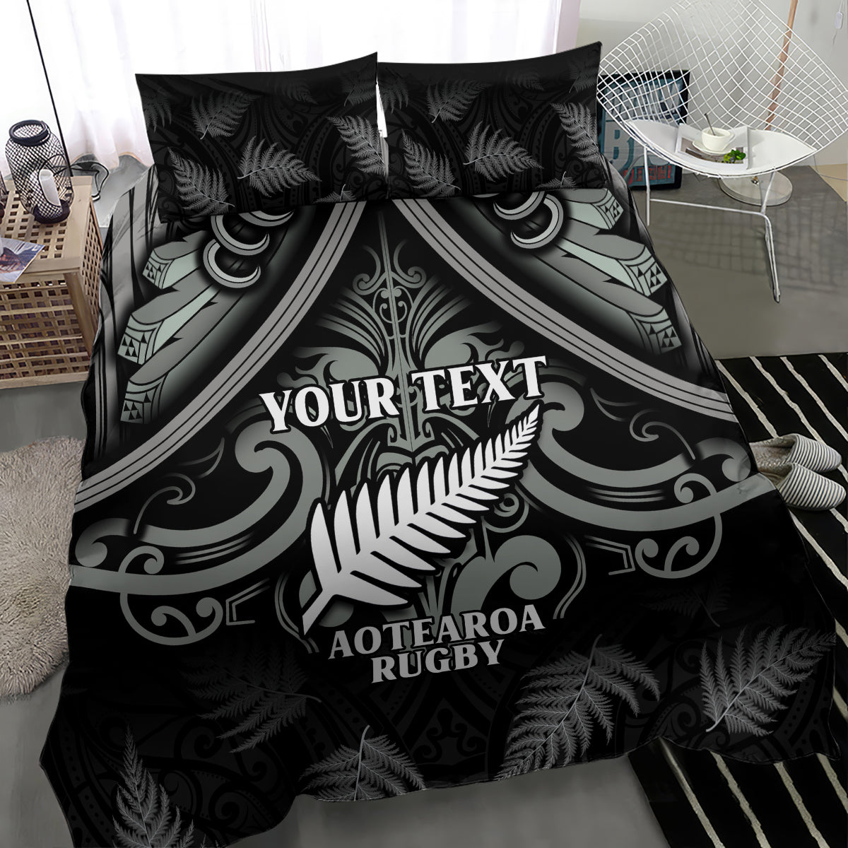 Custom New Zealand Silver Fern Rugby Bedding Set All Black Since 1892 Aotearoa Moko Maori - Vibe Hoodie Shop