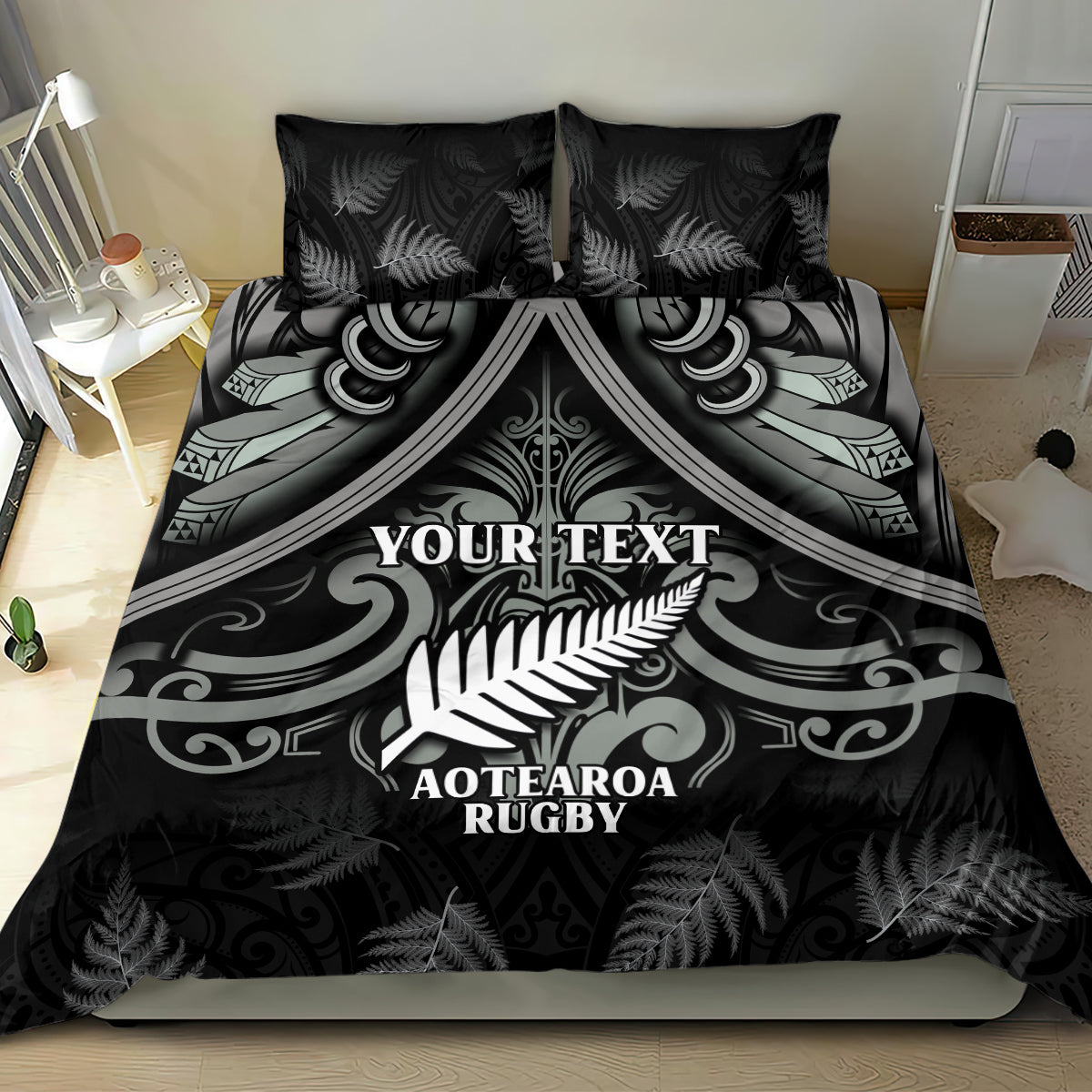 Custom New Zealand Silver Fern Rugby Bedding Set All Black Since 1892 Aotearoa Moko Maori - Vibe Hoodie Shop