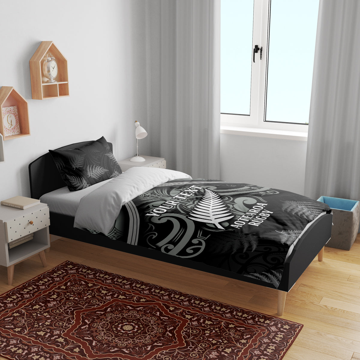Custom New Zealand Silver Fern Rugby Bedding Set All Black Since 1892 Aotearoa Moko Maori - Vibe Hoodie Shop