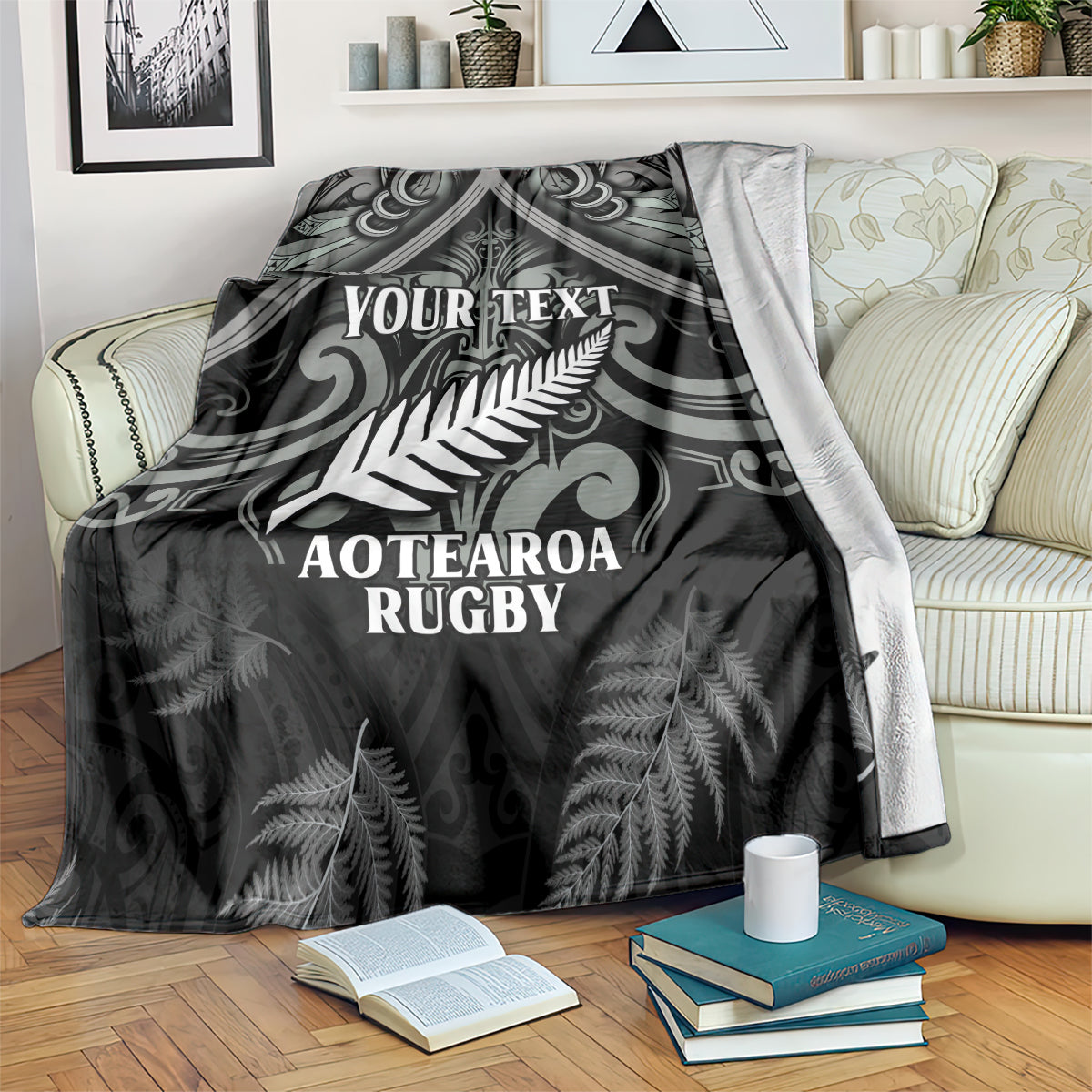 Custom New Zealand Silver Fern Rugby Blanket All Black Since 1892 Aotearoa Moko Maori - Vibe Hoodie Shop