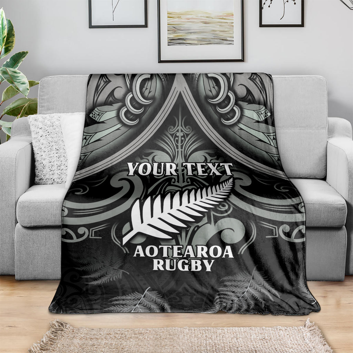 Custom New Zealand Silver Fern Rugby Blanket All Black Since 1892 Aotearoa Moko Maori - Vibe Hoodie Shop